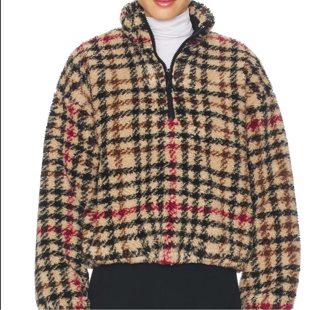 Beach Riot Leona Sherpa S Pullover Half Zipper Jacket Sweater